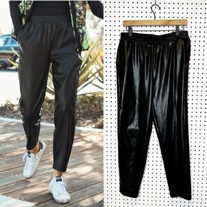 Fabletics | Vegan Leather High-Waisted Pant in Black, Faux Leather‎ Sz. L